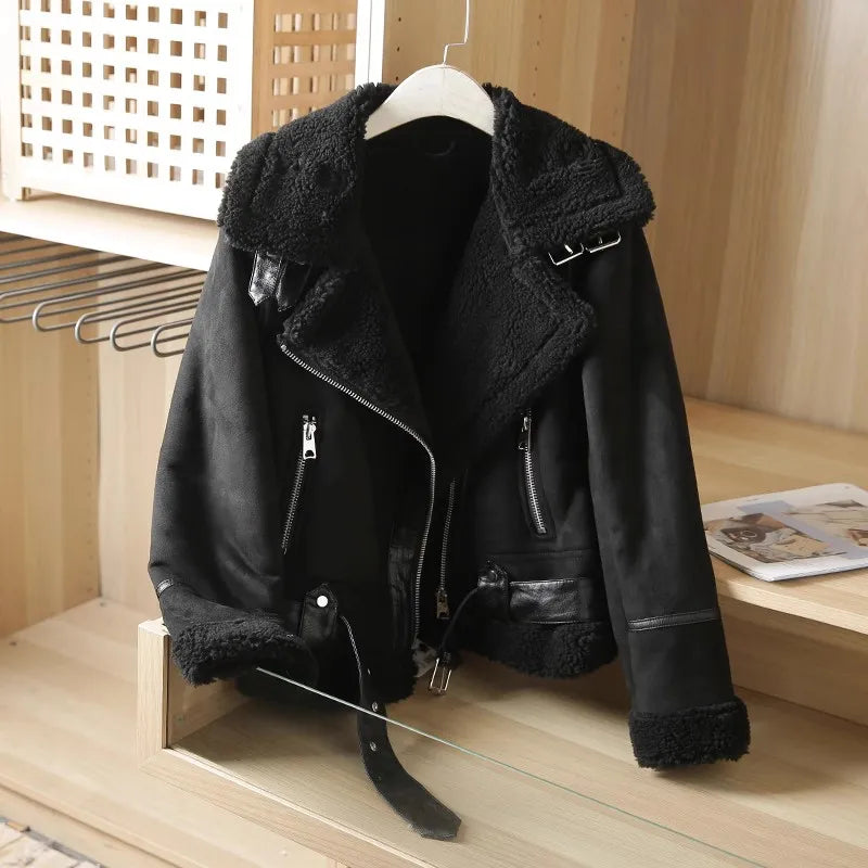 W&W Mode - Dicke Warme Wildlederjacke