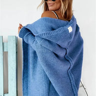 WW | Superweiche Gestrickte Strickjacke Mit Taschen Und Kapuze Für Damen