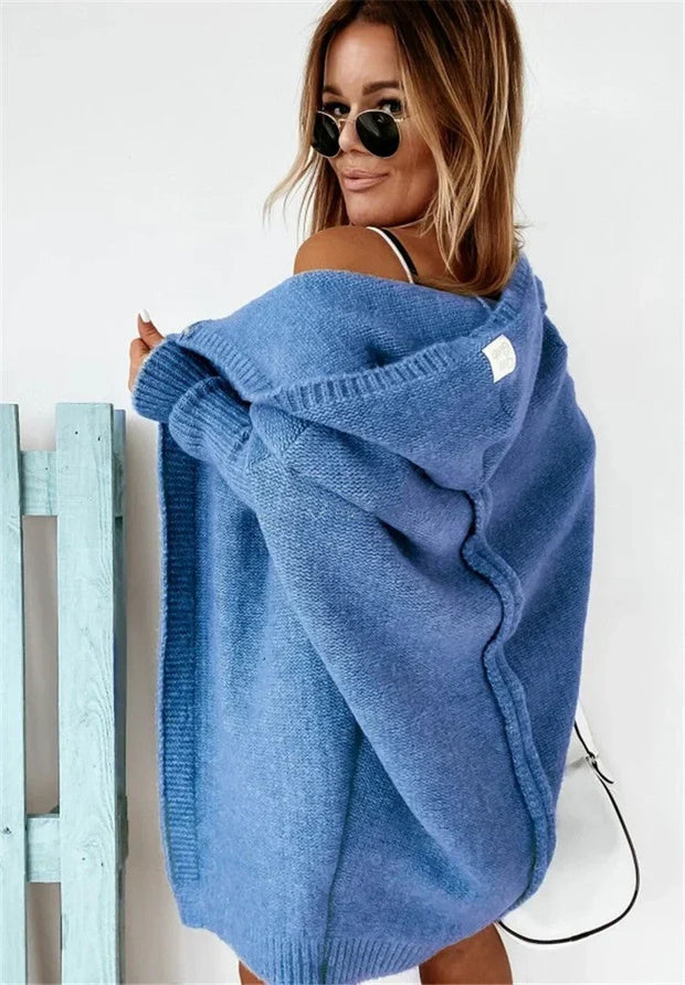 WW | Superweiche Gestrickte Strickjacke Mit Taschen Und Kapuze Für Damen