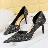 WW | Glitzernder, Spitzer Stiletto Absatz