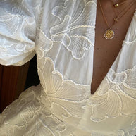 WW | Kleid Mit Bestickten Puffärmeln Für Frauen
