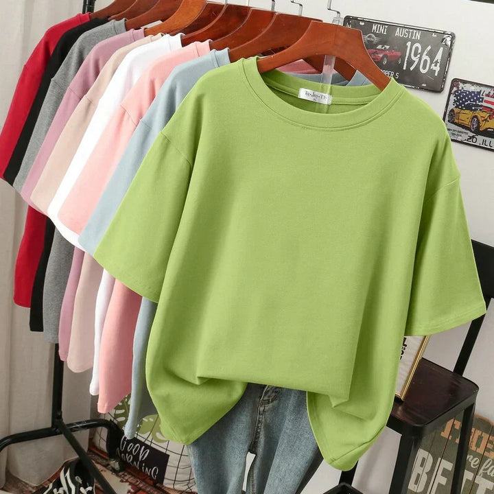 W&W Mode | Kuscheliges Baumwoll-Basic T-Shirt In Übergröße für Frauen