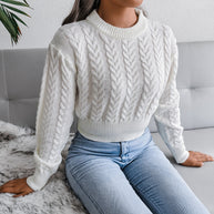 WW - Gestrickter kurzer Pullover