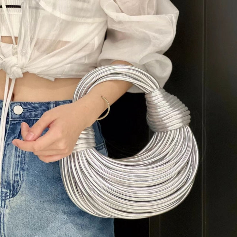 WW | Schultertasche mit Knopfdetail - Vegetabilisches Leder