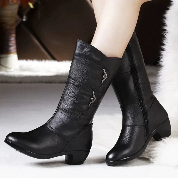 W&W Mode – Winterstiefel aus Leder – Damen