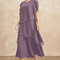 WW | Plus Size Gestuftes Midi Kleid