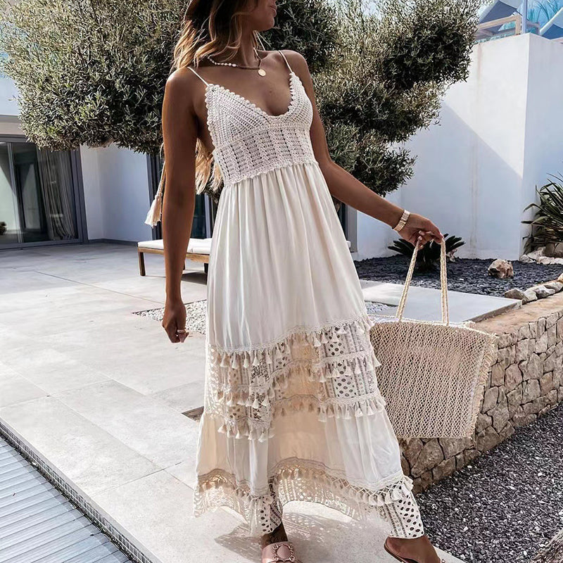 W&W Mode | Spitzen Boho Fließkleid