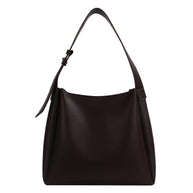 WW Hochwertige Damen Shopper Große Kapazität Schultertasche Reine Farbe Breiter Riemen Weiches PU-Leder