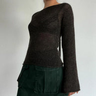 WW | Lockerer Strickpullover mit Glockenärmeln