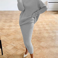 WW | Schickes Herbst Strick Zweiteiliges Slim Fit Set für Frauen
