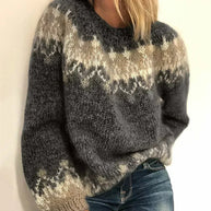 WW -  Hässlicher Weihnachtspulli - Dicker Strickpulli mit gemütlichem Jacquardmuster