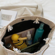 WW Sommer Tasche | Moderne Damen-Midi-Handtasche mit Blumenprint und Spitzen-Schleife