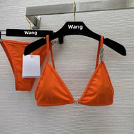 WW | Neuer Rhinestone Buchstaben Wang Strand Bikini Luxus Markendesigner Y2K Mode Sexy Frauen Strand Bikini Duo Set