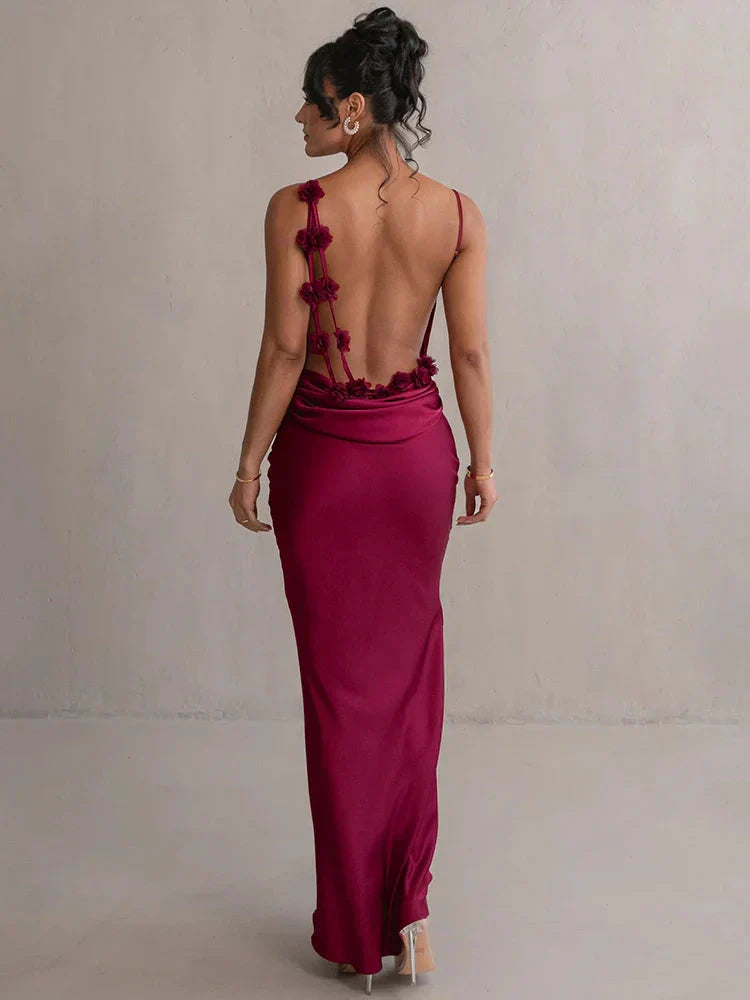 WW | Satin Kleid mit Blumen