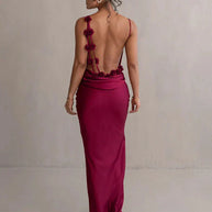 WW | Satin Kleid mit Blumen