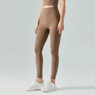 WW | Emily Sportswear Naked Hochtaillierte Tight Yoga Hosen Doppelseitig Gebürstet Pfirsich Po-Hebende Lauf Sport Fitness Leggings