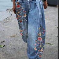 WW Damen Denim Cargo Hose | Weite, lockere High-Waist-Jeans