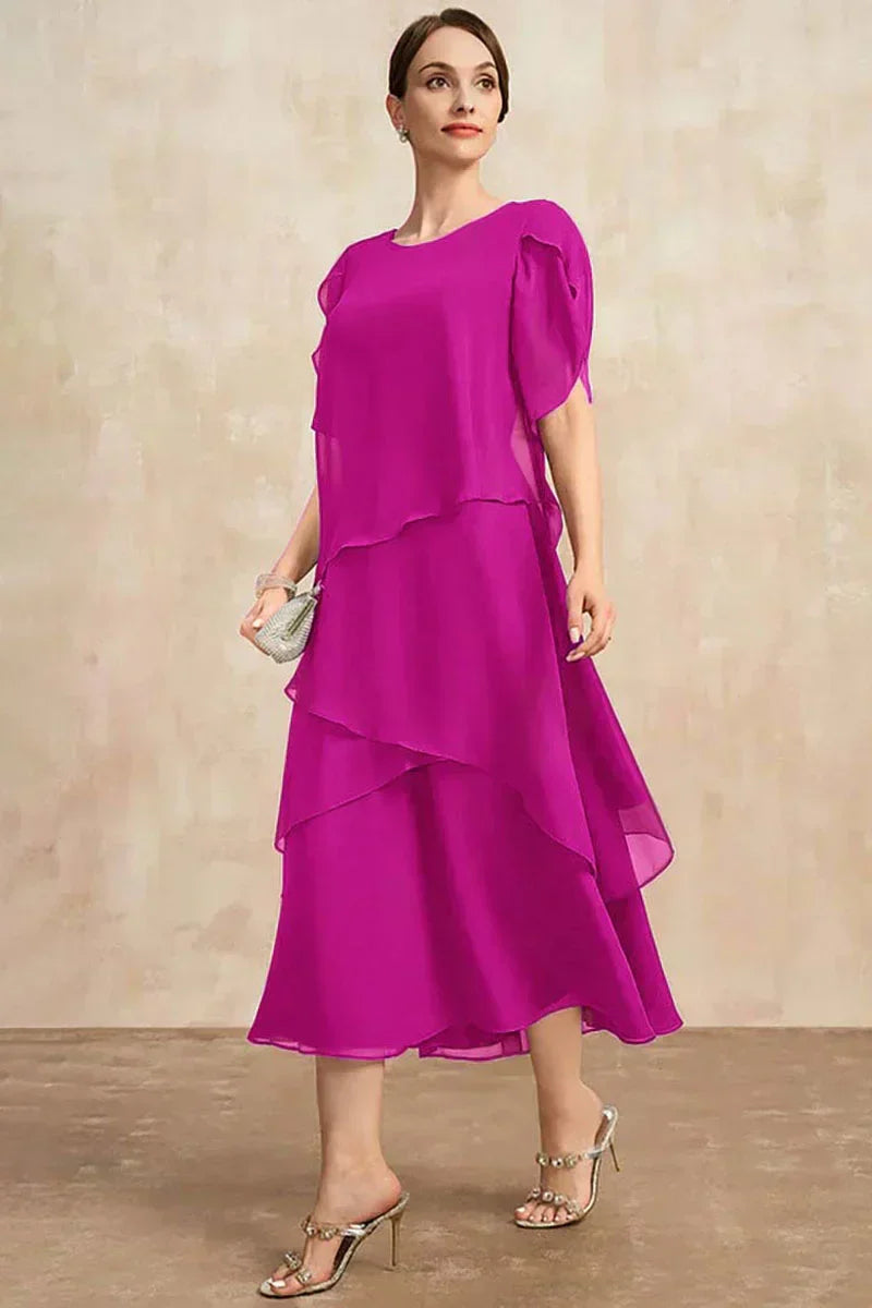 WW | Plus Size Gestuftes Midi Kleid