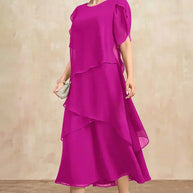 WW | Plus Size Gestuftes Midi Kleid