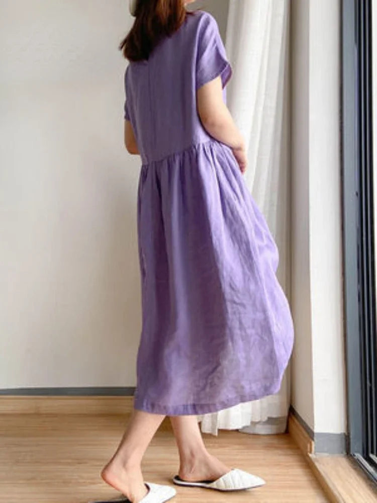 WW | Einfarbig Midi Kleid Aus