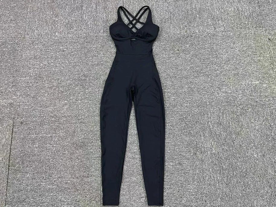 WW | Sportlicher Jumpsuit Frauen Sportbekleidung Push-Up Gym Set Frauen Fitness Overall Lycra Sport Outfit für Frauen Sportbekleidung Yoga Kleidung Pink