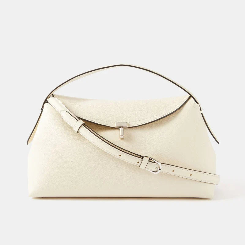 T-Lock-Handtasche mit Lederstruktur und zeitlosem Design