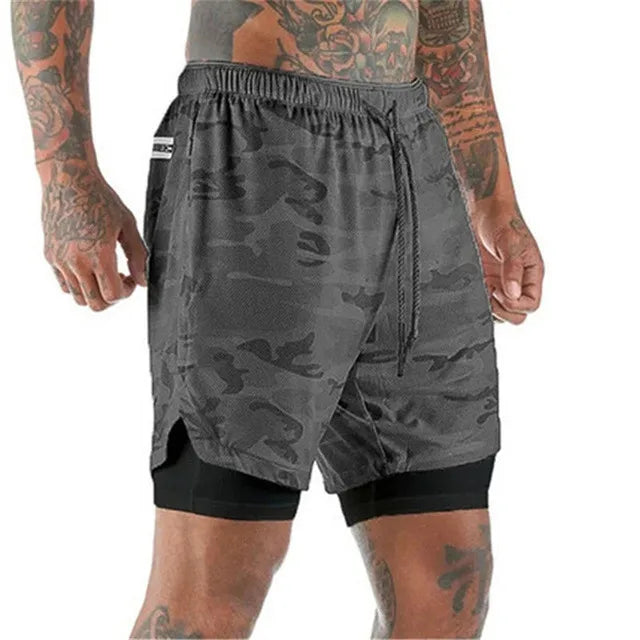W&W Mode | Herren 2 in 1 Laufshorts Schnelltrocknend Für Sport Und Training Selfico