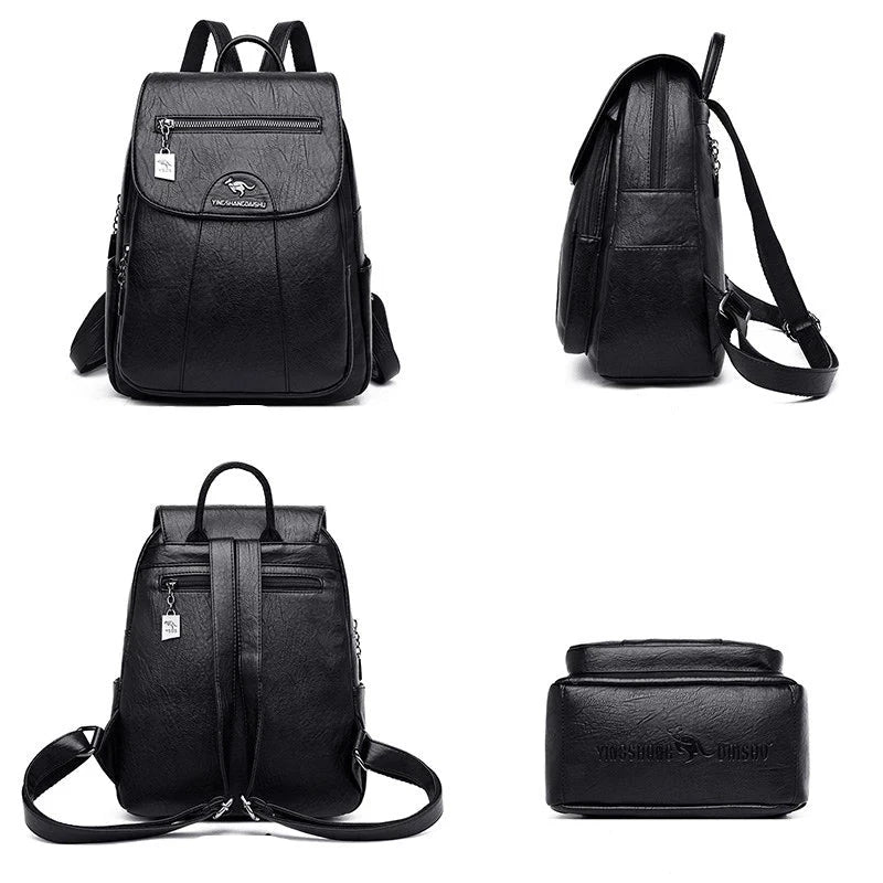W&W Mode | Diebstahlsicherer Lederrucksack Mit Großem Fassungsvermögen Für Damen