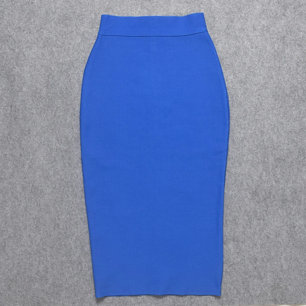 WW | Sexy Qualität Nude Beige Bandage Röcke Midi Frauen Sommer Rot Schlitze Fest Rock Bodycon Hohe Taille Büro Damen Rock
