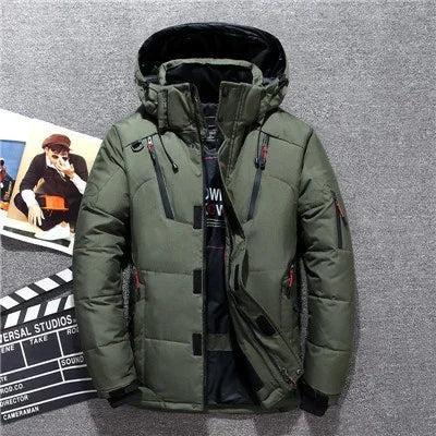 WW - Herren-Winterparka mit Kapuze - Warmer, winddichter Schneeparka für kalte Tage