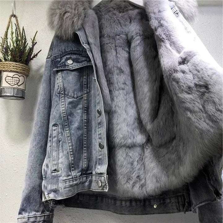 W&W Mode - Modische warme Jeansjacke für Frauen