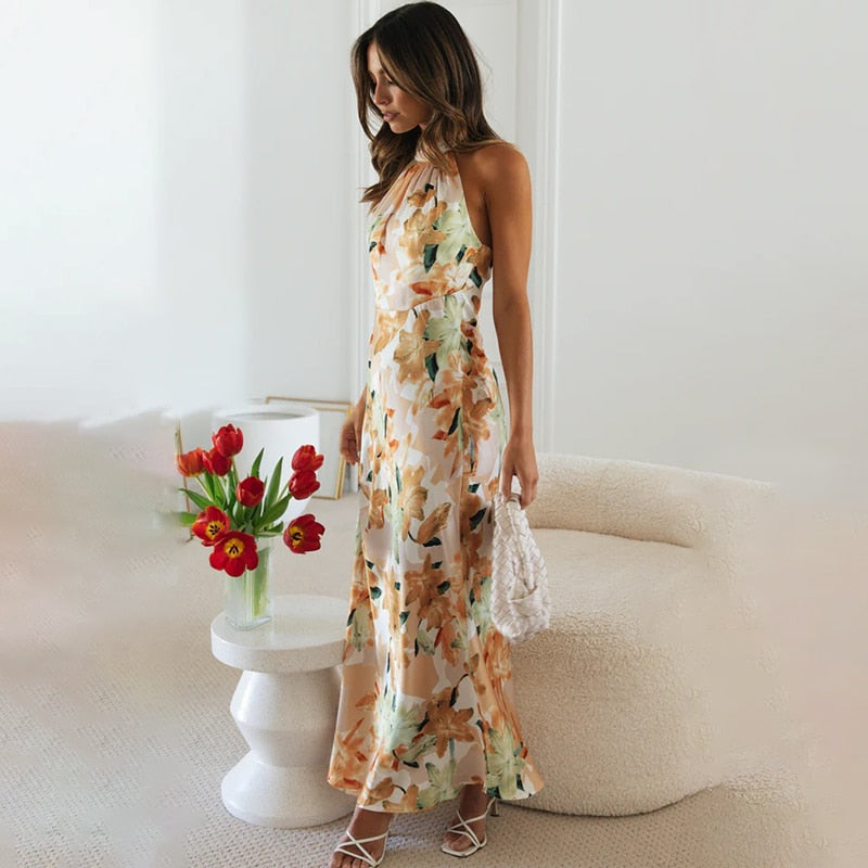 WW - Satin-Kleid mit Blumenmuster