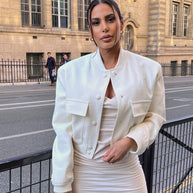 WW | Beigefarbene Bomberjacke