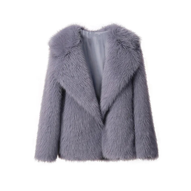 WW - Schlanker Faux Fur Mantel