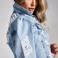 Rihanna™ - Zerrissene Denim-Jacke