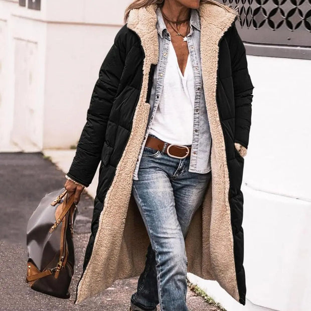 W&W - Wendbare lange Pufferjacke (mit Kapuze)