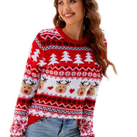 WW - Hässlicher Weihnachtspulli - Lustiges Rentier- und Schneeflockenmotiv