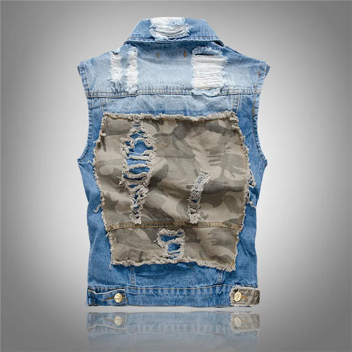 W&W Mode | Jeansweste Mit Patches Für Herren