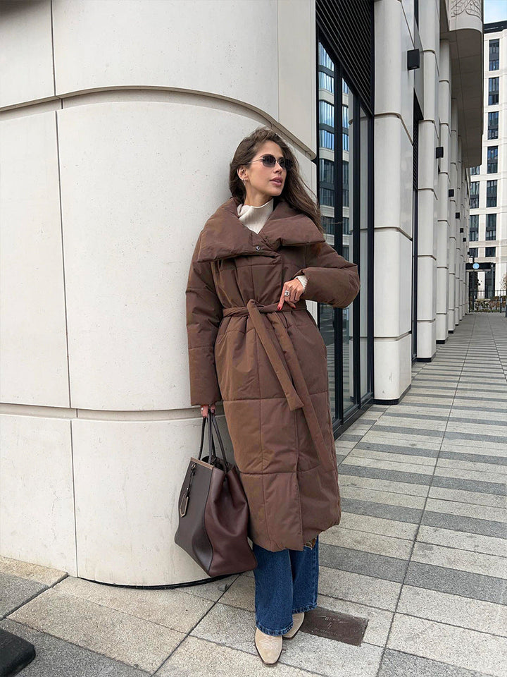 W&W Mode | Langer Wintermantel mit breitem elegantem Kragen