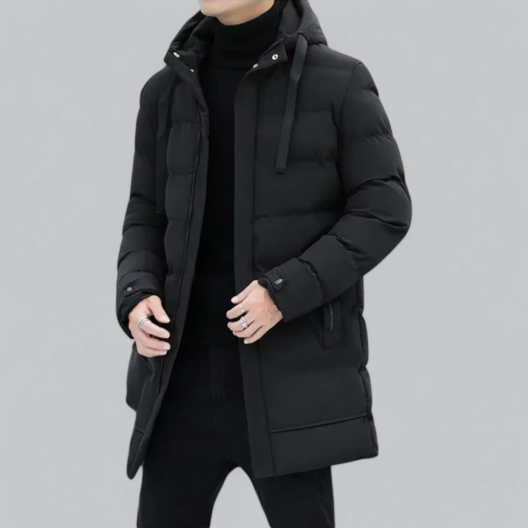 W&W Mode | Elegante lange Winterjacke für Männer