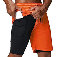 WW | Herren 2 in 1 Laufshorts Schnelltrocknend Für Sport Und Training Selfico