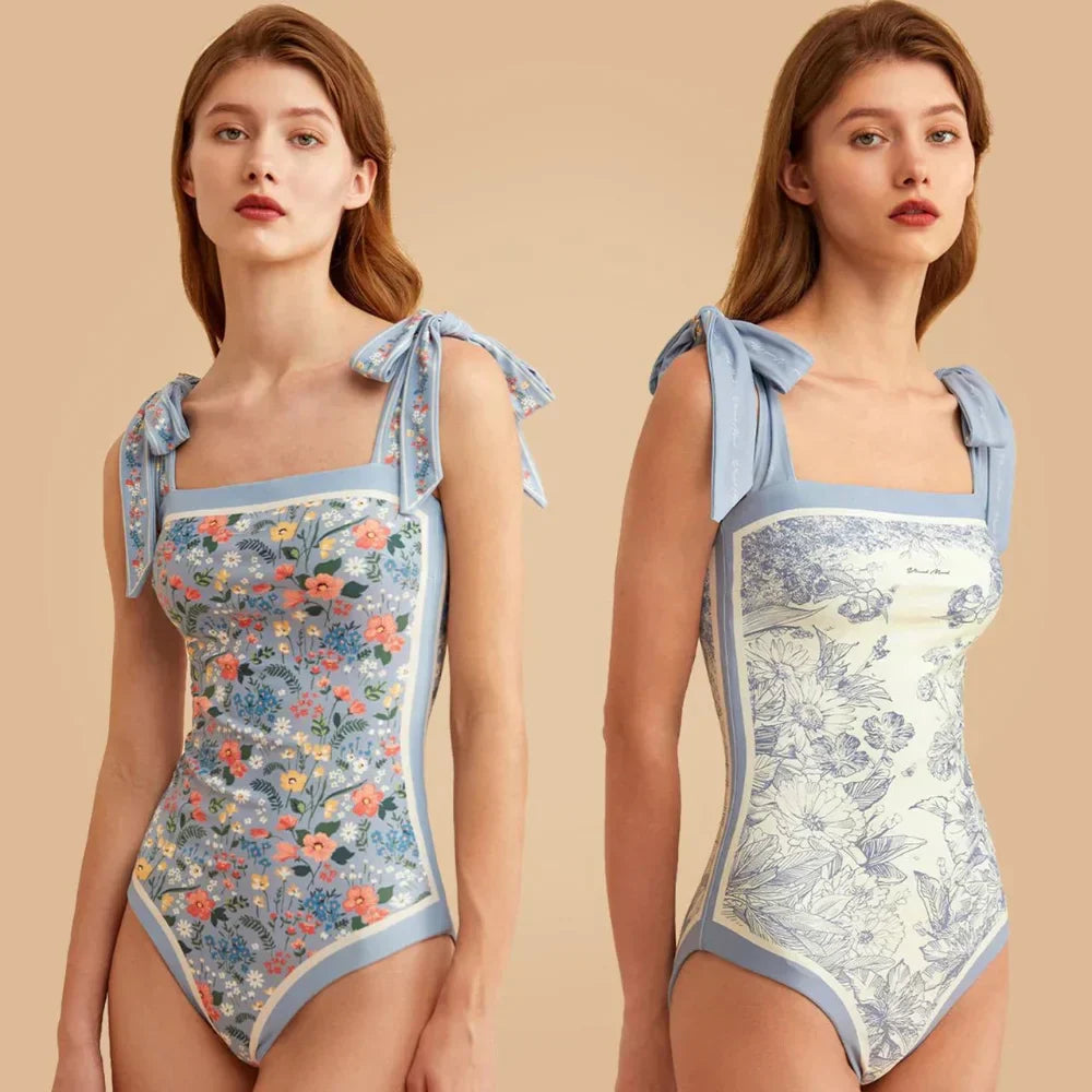 WW | Neue Kollektion Gedruckt Doppelseitig Tragbar Schwimmen Badeanzug Frauen Bandage Sexy Einteiler Badeanzug Strandbekleidung Schwimmbekleidung Frau