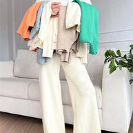 WW | teilige Loungewear-Set - gestrickter Damenpullover und Hose