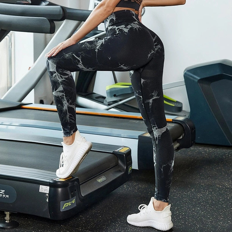 W&W Mode Grazil Marbling-Tie-Dye Yoga Hose | Sportliche Leggings für Damen