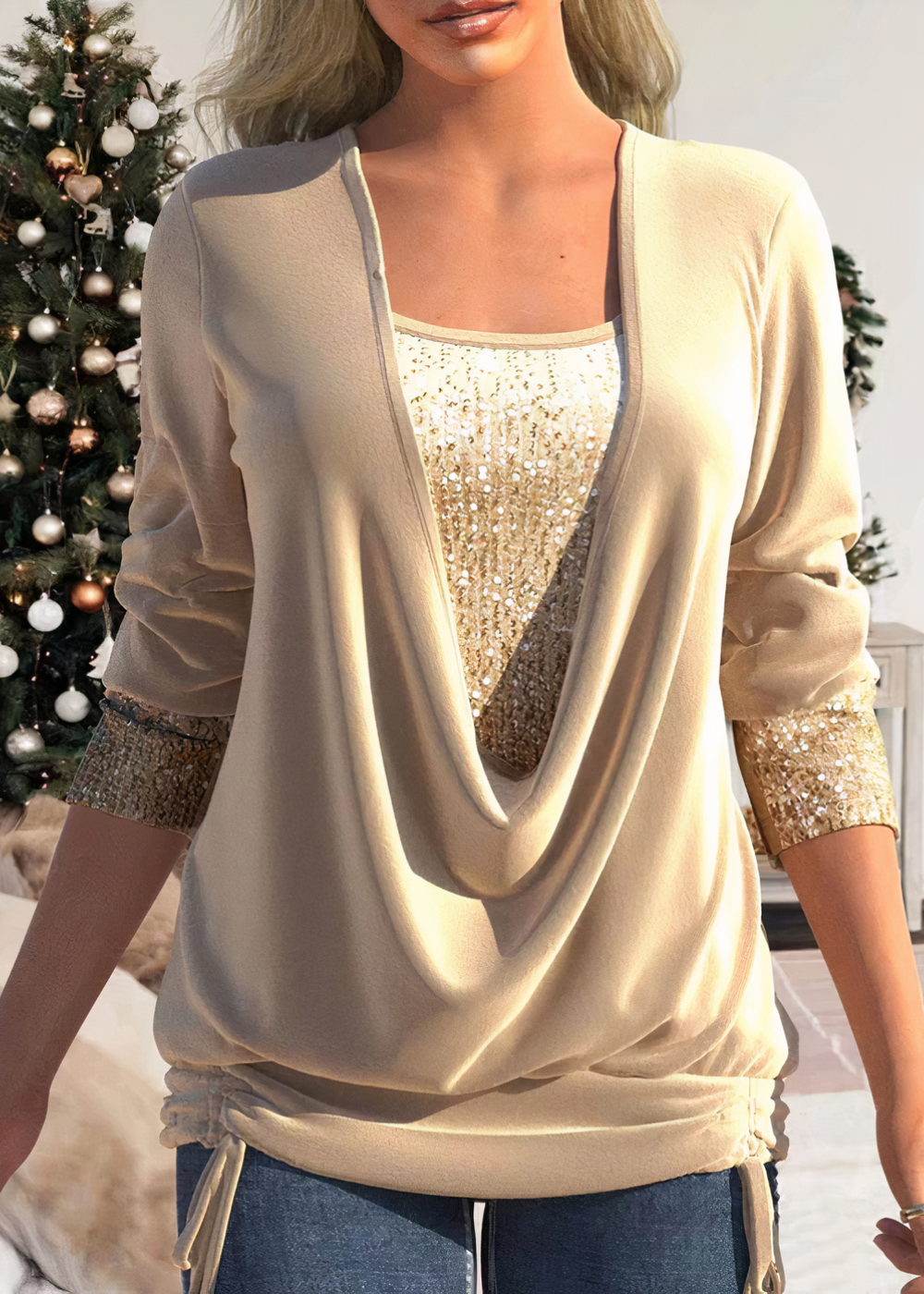 W&W Mode | Stilvolle Glitzerbluse