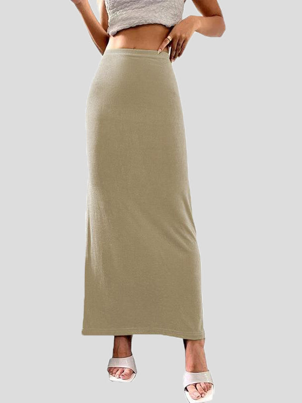 WW | Frauen Röcke Lässige Einfarbige Slim Fit Maxi Rock