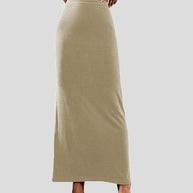 WW | Frauen Röcke Lässige Einfarbige Slim Fit Maxi Rock