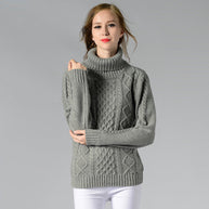 WW | Damen Rollkragenpullover mit langen Ärmeln und Kabelstrick