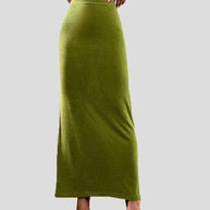 WW | Frauen Röcke Lässige Einfarbige Slim Fit Maxi Rock