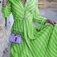 WW | Damen Kleider Gestreift Revers Knopf Langarm Hemdblusenkleid